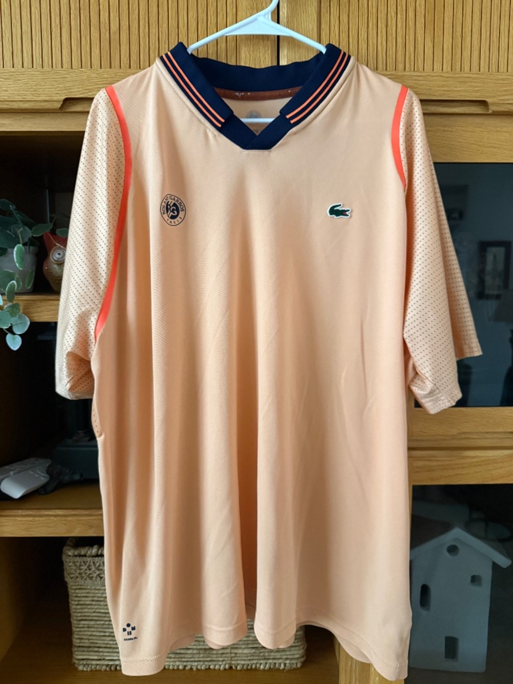 Lacoste Men's Roland Garros Edition Team Leader Polo Shirt,  Light Orange 4XL